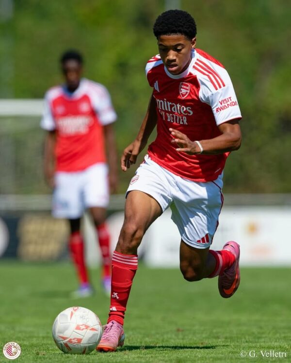 Emerson Nwaneri with Arsenal (Photo via Emerson Nwaneri on Instagram)