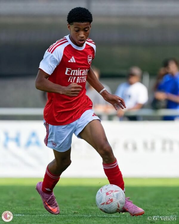 Emerson Nwaneri with Arsenal (Photo via Emerson Nwaneri on Instagram)