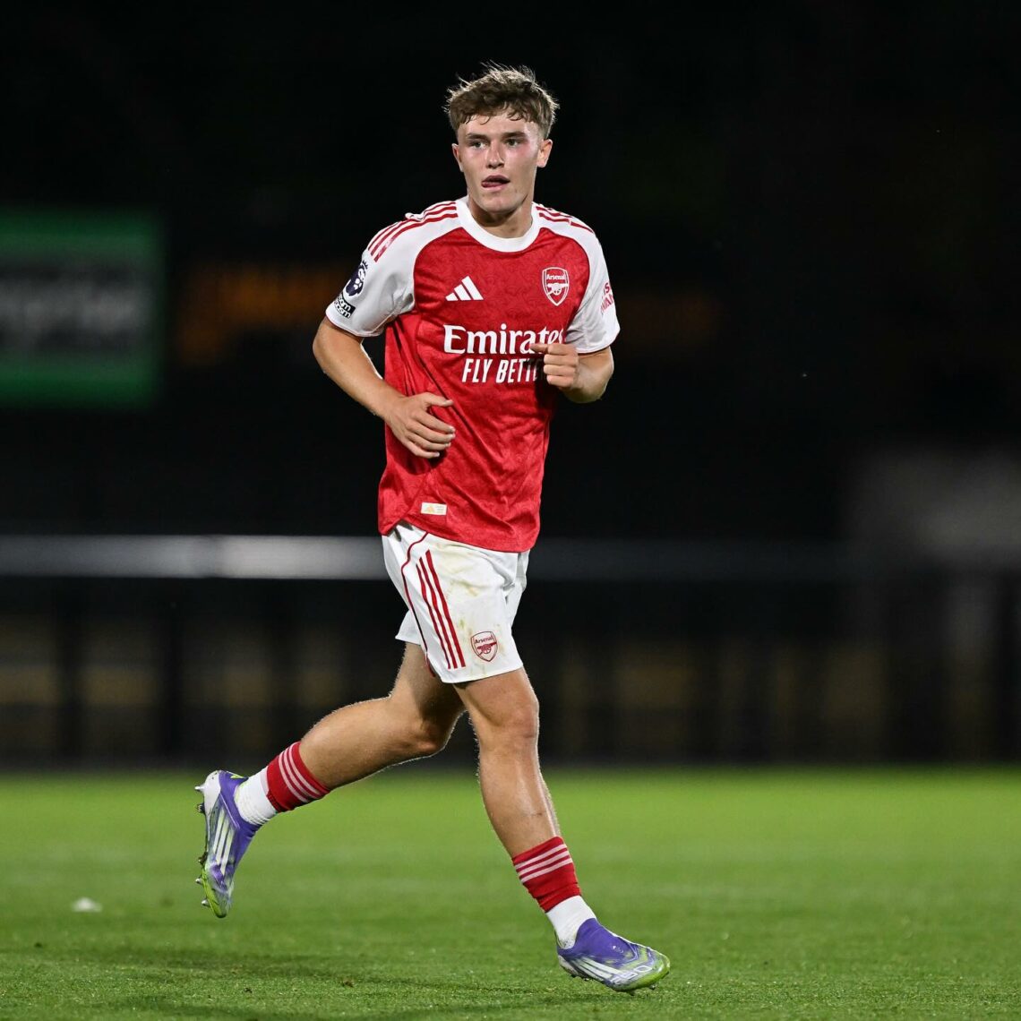 Ceadach O'Neill playing for the Arsenal u21s (Photo via O'Neill on Instagram)