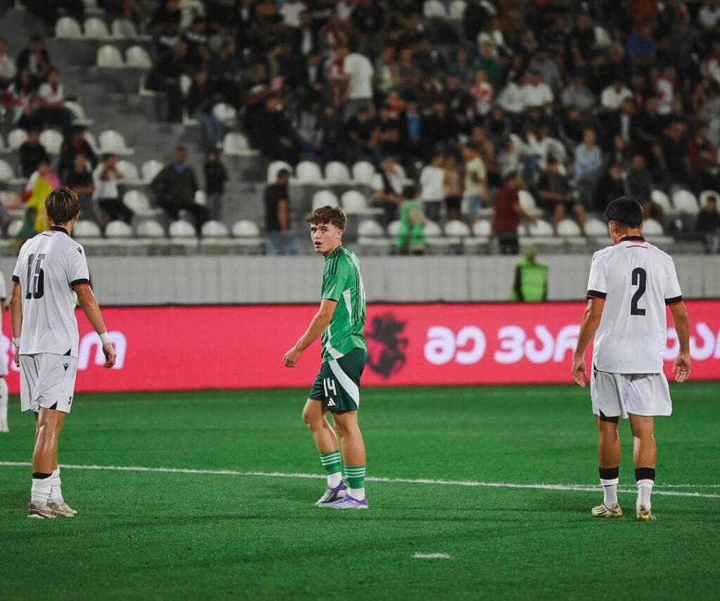 Ceadach O'Neill playing for the Northern Ireland u21s (Photo via O'Neill on Instagram)