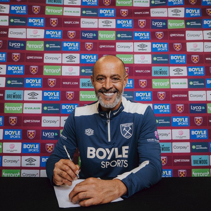 Nuno Espirito Santo with West Ham United (Photo via WHUFC.com)