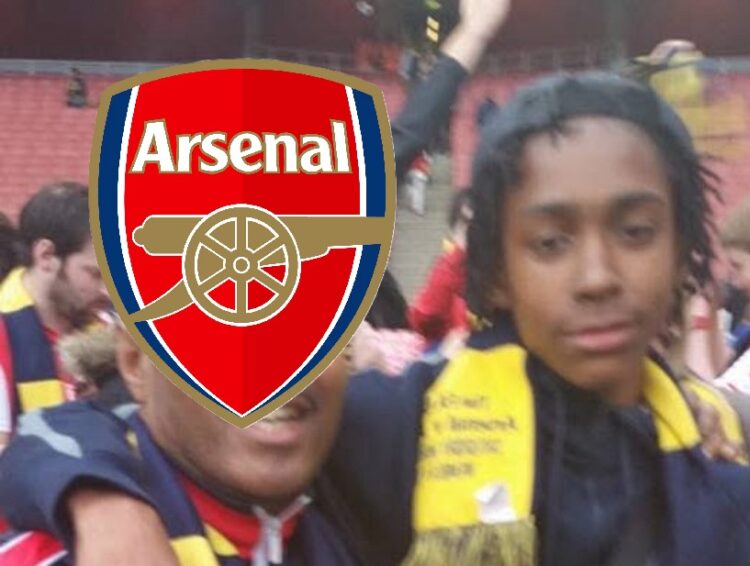 Djed Spence attending an Arsenal fan screening of the FA Cup final 2015 (Photo via @afc_adz on Twitter)