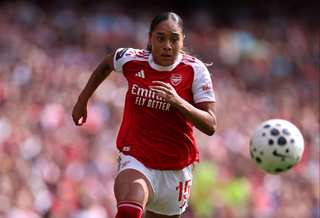 Arsenal women get off to a winning start 2 LONDON, ENGLAND - SEPTEMBER 06: Olivia Smith of Arsenal during the Barclays Women's Super League match between Arsenal and London City Lionesses at Emirates Stadium on September 06, 2025 in London, England. (Photo by Justin Setterfield/Getty Images)