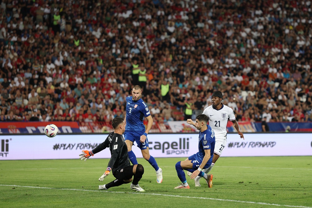 Tuchel praises Madueke as Arsenal duo lead England to victory again 4 BELGRADE, SERBIA: Noni Madueke of England scores to make it 2-0 during the FIFA World Cup 2026 qualifier match between Serbia and England at Rajko Mitic Stadium on September 09, 2025. (Photo by Michael Regan/Getty Images)