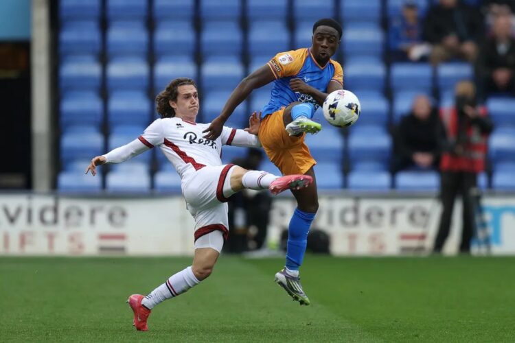 Ismeal Kabia playing for Shrewsbury Town (Photo via ShropshireStar.com)