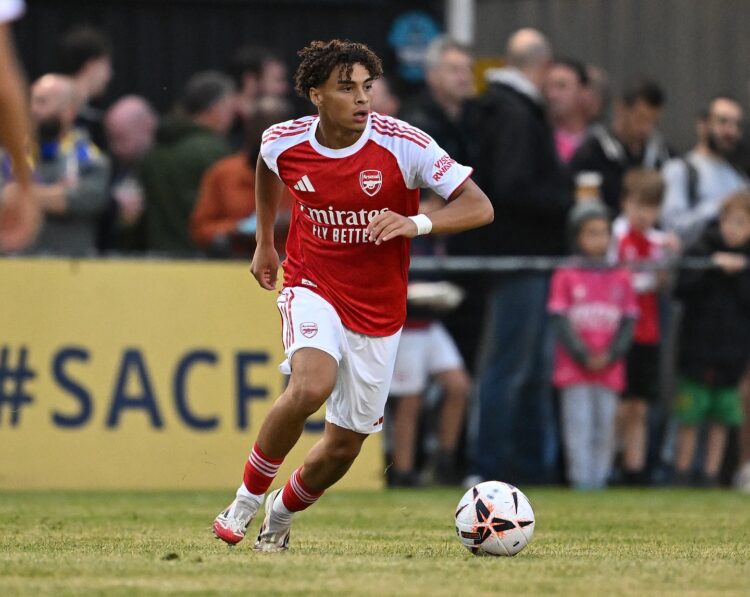 Marcell Washington playing for the Arsenal u21s (Photo via Washington on Instagram)