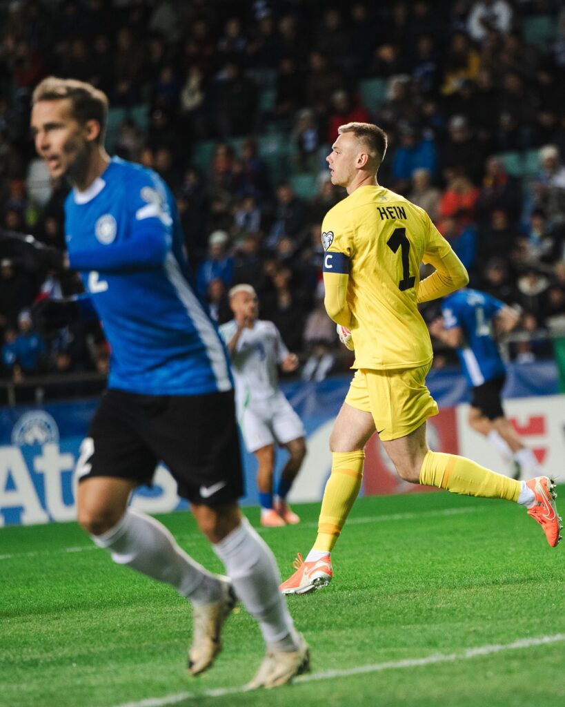 Karl Hein playing for Estonia (Photo via eestijalgpall on Instagram)