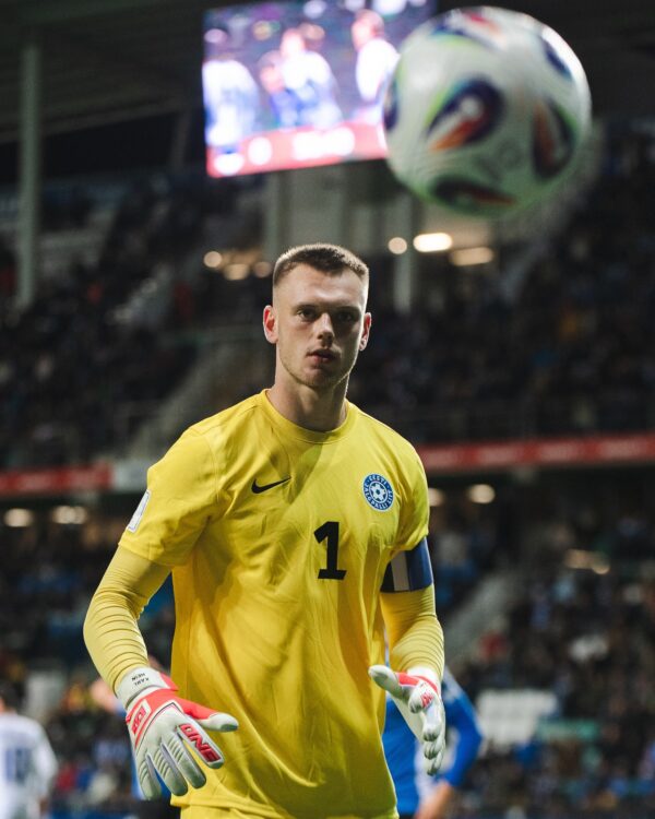 Karl Hein playing for Estonia (Photo via eestijalgpall on Instagram)