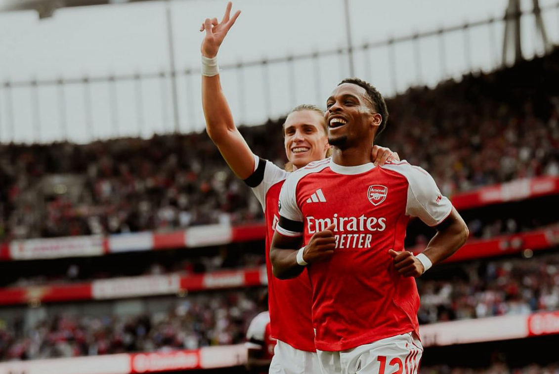 Jurrien Timber with Arsenal (Photo via Timber on Instagram)