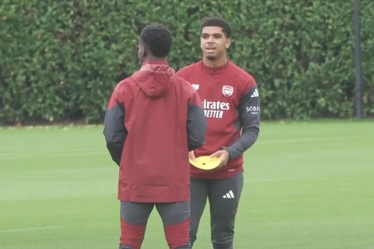 Tyreece John-Jules in training with Arsenal (Image via BeanymanSports on YouTube)