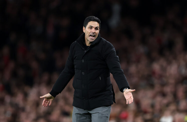 LONDON, ENGLAND - OCTOBER 21: Mikel Arteta, Manager of Arsenal during the UEFA Champions League 2025/26 League Phase MD3 match between Arsenal FC a...
