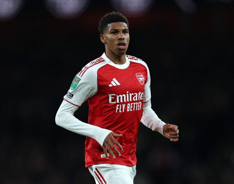 LONDON, ENGLAND: Andre Harriman-Annous of Arsenal during the Carabao Cup Fourth Round match between Arsenal and Brighton & Hove Albion at Emirates ...