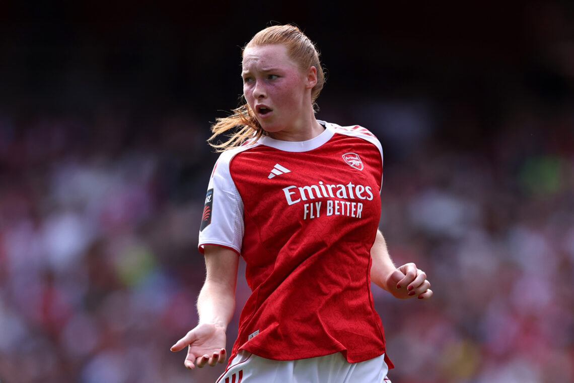 LONDON, ENGLAND - SEPTEMBER 06: Katie Reid of Arsenal during the Barclays Women's Super League match between Arsenal and London City Lionesses at E...
