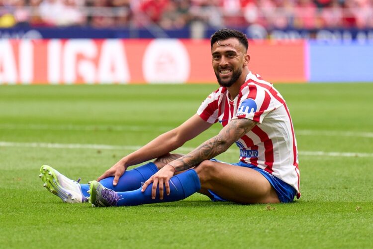 MADRID, SPAIN: Nico Gonzalez of Atletico de Madrid reacts during the LaLiga EA Sports match between Atletico de Madrid and Real Madrid CF at Riyadh...