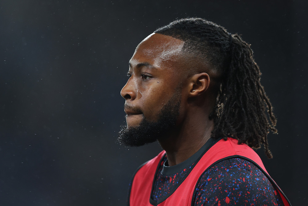 BOURNEMOUTH, ENGLAND: Antoine Semenyo of AFC Bournemouth looks on as he warms up prior to the Premier League match between Bournemouth and Fulham a...