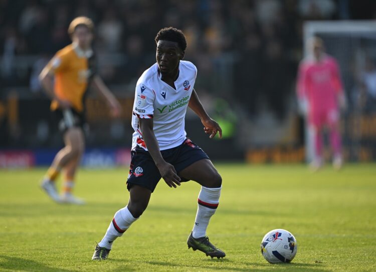 BURTON-UPON-TRENT, ENGLAND: Amario Cozier-Duberry of Bolton Wanderers during the Sky Bet League One match between Burton Albion and Bolton Wanderer...