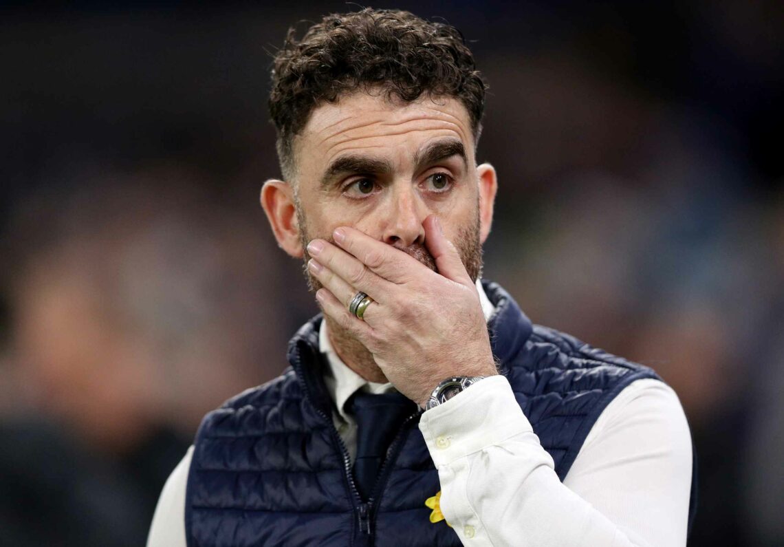 CARDIFF, WALES - MARCH 11: Omer Riza, Manager of Cardiff City, reacts prior to the Sky Bet Championship match between Cardiff City FC and Luton Tow...