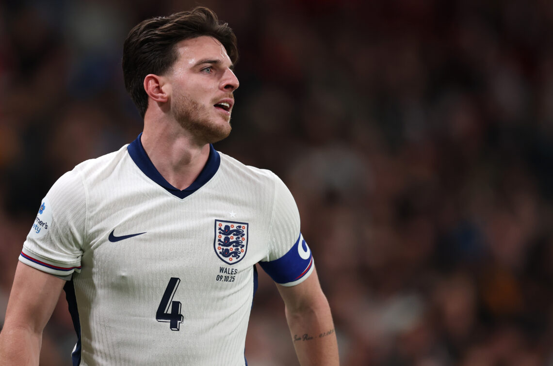 LONDON, ENGLAND - OCTOBER 09: Declan Rice of England in action during the International Friendly between England and Wales at Wembley Stadium on Oc...
