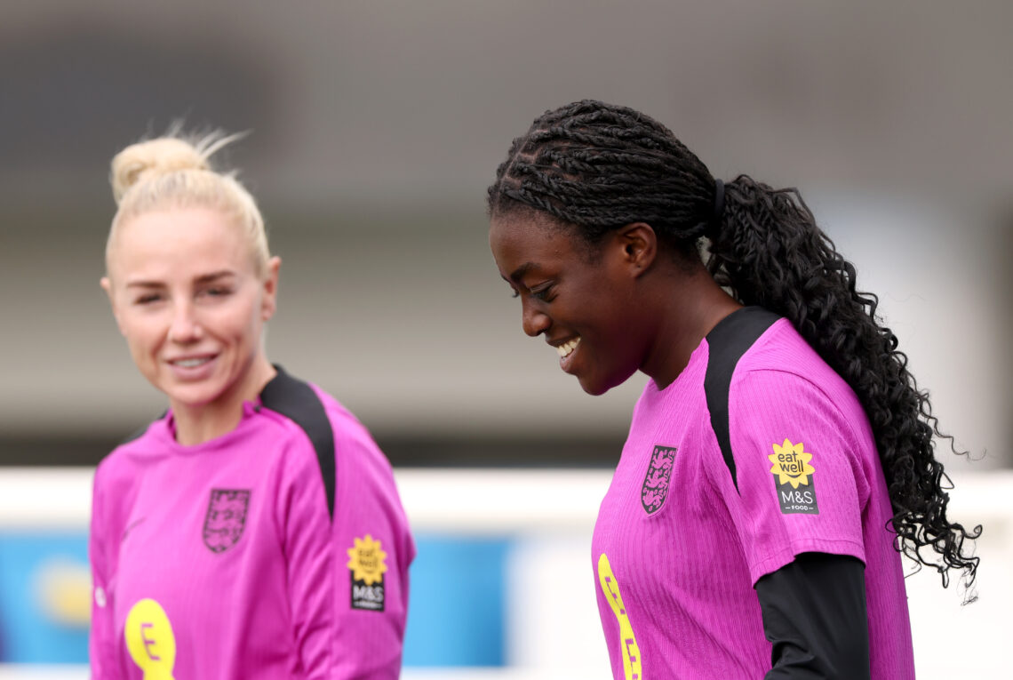 Arsenal confirm ACL injury for Agyemang 1 BURTON-UPON-TRENT, ENGLAND - OCTOBER 24: Michelle Agyemang of England makes her way out prior to a training session at St Georges Park on October 2...