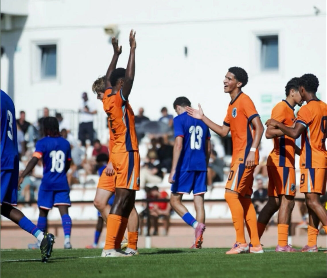 Demiane Agustien with the Netherlands u19s (Photo via Agustien on Instagram)