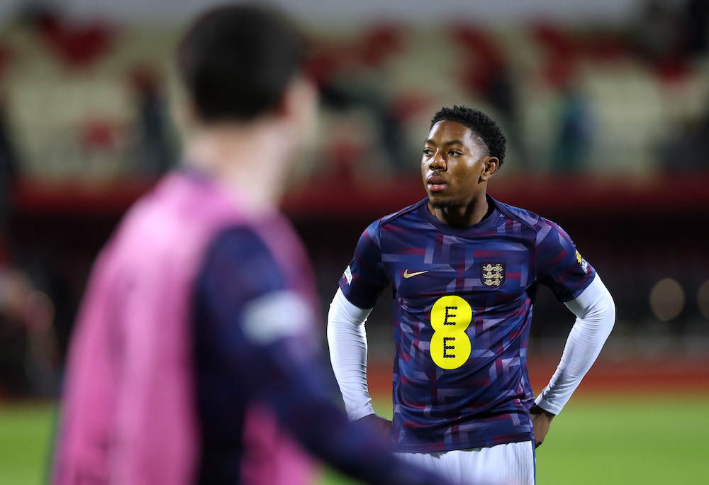 Arsenal internationals' goal & assist help confirm World Cup qualification 2 RIGA, LATVIA: Myles Lewis-Skelly of England warms up prior to the FIFA World Cup 2026 qualifier match between Latvia and England at Daugava Stadium on October 14, 2025. (Photo by Carl Recine/Getty Images)