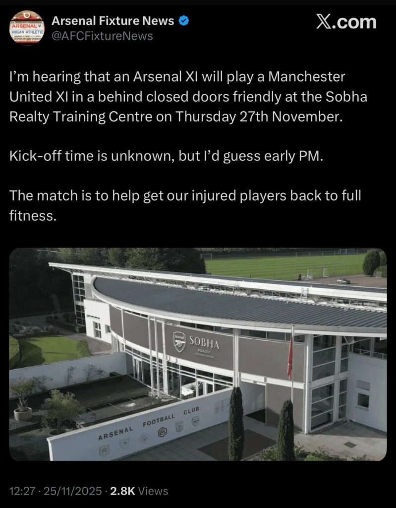 Report: Arsenal to face Manchester United in friendly match this week 3 8f0a4fcb 8f10 4eef ab80 6fb0a9056ab1