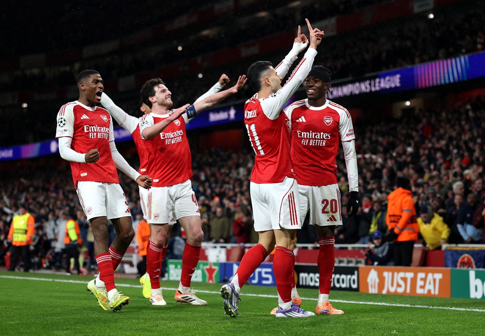 Stats confirm Arsenal's dominance in Bayern Munich win 1 LONDON, ENGLAND: Gabriel Martinelli of Arsenal celebrates scoring his team's third goal with teammates during the UEFA Champions League 2025/26 Lea...