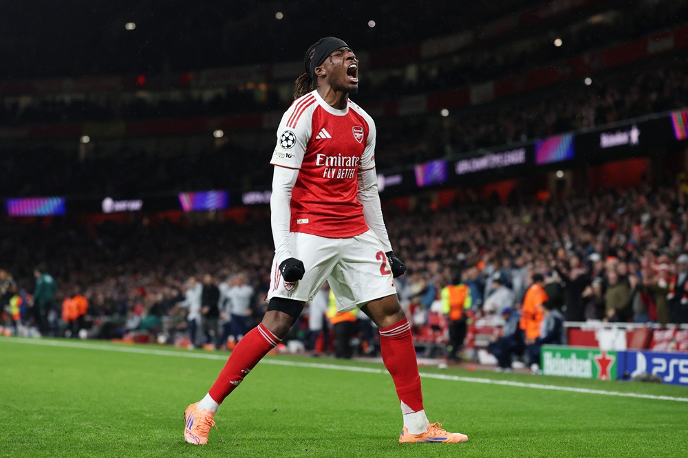 Trossard injury latest ahead of Chelsea-Arsenal clash 4 LONDON, ENGLAND: Noni Madueke of Arsenal celebrates scoring his team's second goal during the UEFA Champions League 2025/26 League Phase MD5 match between Arsenal FC and FC Bayern München at Arsenal Stadium on November 26, 2025. (Photo by Richard Heathcote/Getty Images)