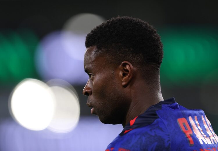 LONDON, ENGLAND: Marc Guehi of Crystal Palace reacts during the UEFA Conference League 2025/26 League Phase MD3 match between Crystal Palace FC and...