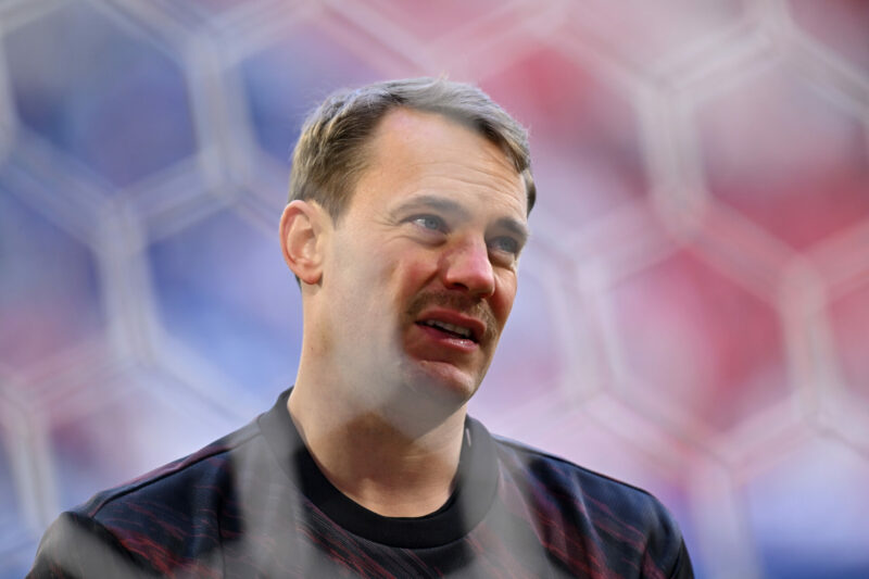 MUNICH, GERMANY - NOVEMBER 22: Manuel Neuer of FC Bayern München looks on prior to the Bundesliga match between FC Bayern München and SC Freiburg a...