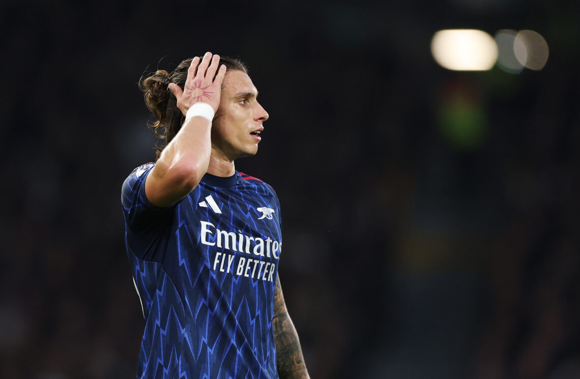 Arsenal player to miss international match with new injury 1 LONDON, ENGLAND - OCTOBER 18: Riccardo Calafiori of Arsenal looks on during the Premier League match between Fulham and Arsenal at Craven Cottage o...