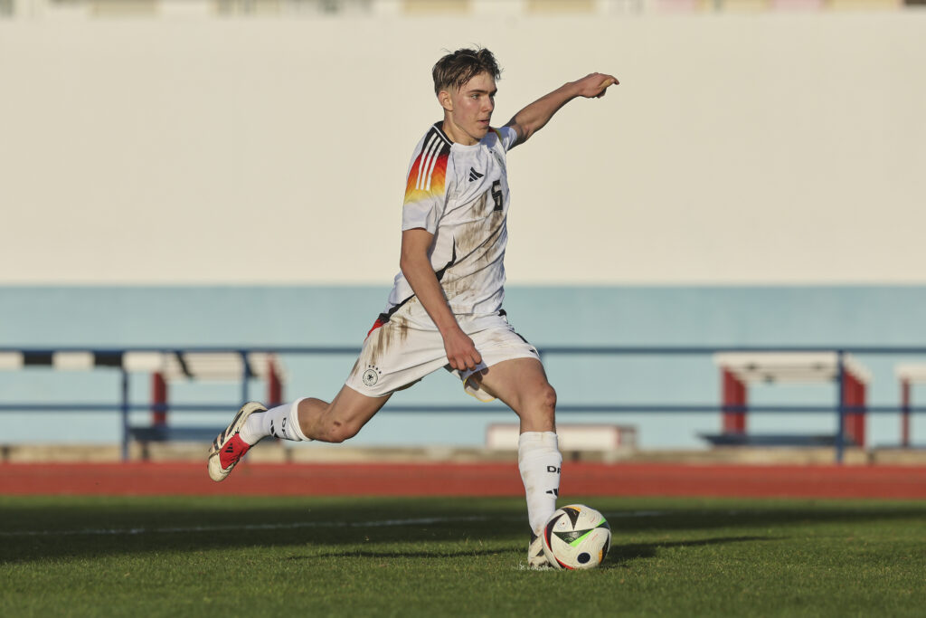 Arsenal and Man United chasing teen German midfield prodigy 2 VILA REAL DE SANTO ANTONIO, PORTUGAL - FEBRUARY 13: Kennet Eichhorn of Germany U16 during the International Friendly match between Germany U16 v Japan U16 at Complexo Desportivo de Vila Real de Santo Antonio on February 13, 2025 in Vila Real de Santo Antonio, Portugal. (Photo by Carlos Rodrigues/Getty Images for DFB)