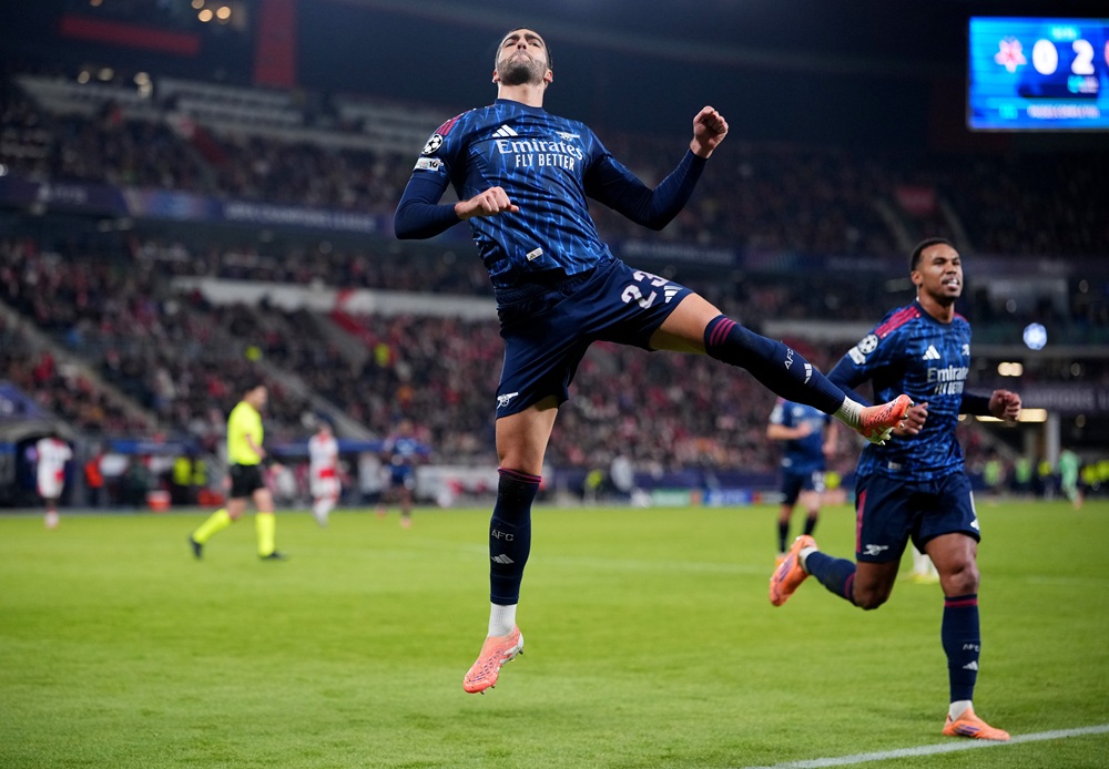 Arsenal 29yo gets Champions League Player of the Week nomination 2 PRAGUE, CZECH REPUBLIC: Mikel Merino of Arsenal (L) celebrates scoring his team's third goal during the UEFA Champions League 2025/26 League Phase MD4 match between SK Slavia Praha and Arsenal FC at Eden Arena on November 04, 2025. (Photo by Gabriel Kuchta/Getty Images)