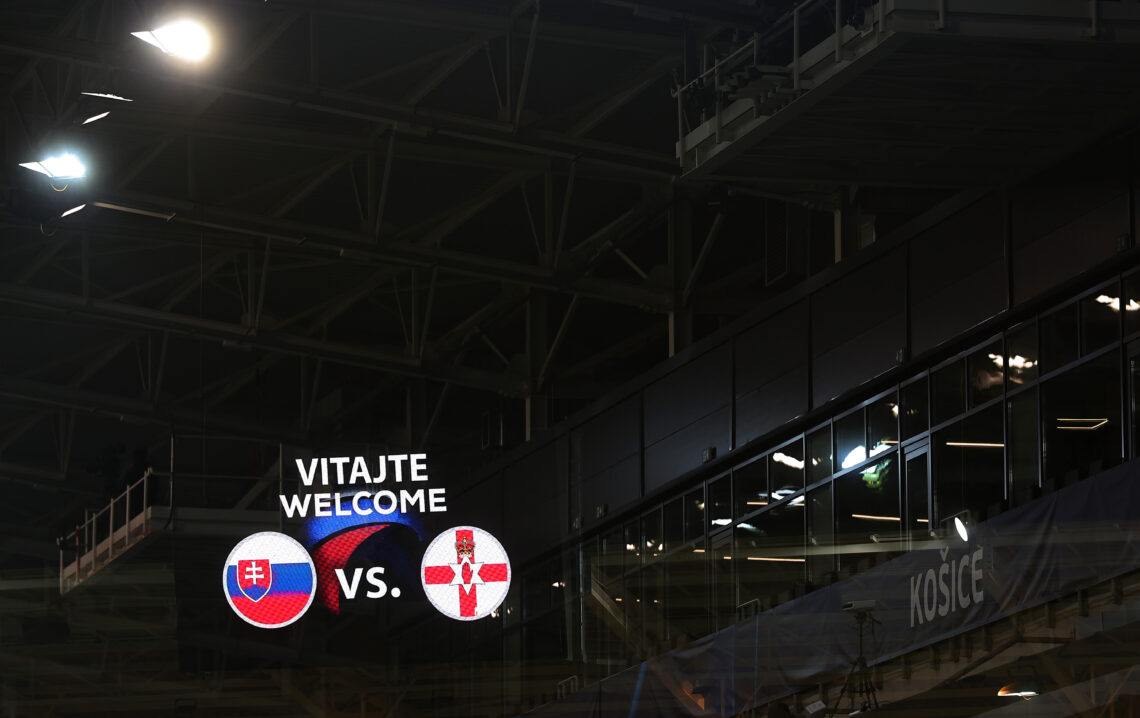 Sunderland Arsenal hero sent off as country crashes to late defeat 1 BRATISLAVA, SLOVAKIA - NOVEMBER 14: An LED screen is pictured inside the stadium prior to the FIFA World Cup 2026 qualifier match between Slovakia ...