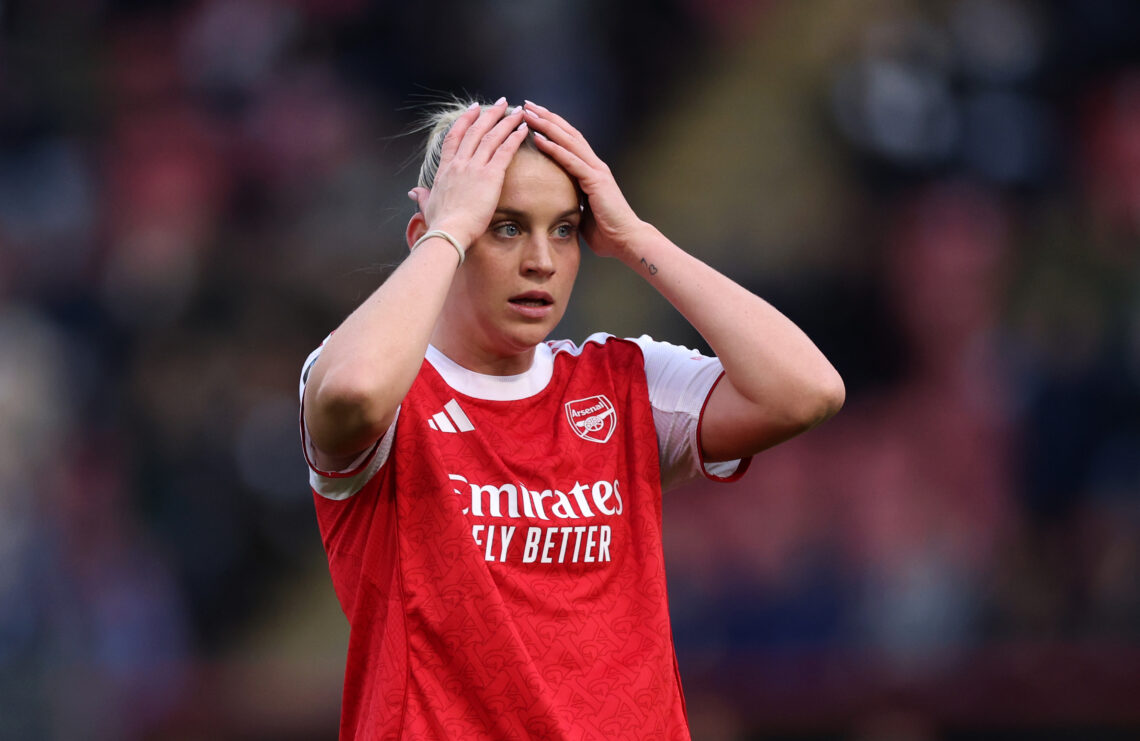 Arsenal suffer familiar problems against Tottenham 1 LONDON, ENGLAND - NOVEMBER 16: Alessia Russo of Arsenal reacts during the Barclays Women's Super League match between Tottenham Hotspur and Arsenal...