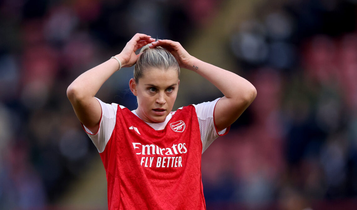 LONDON, ENGLAND - NOVEMBER 16: Alessia Russo of Arsenal during the Barclays Women's Super League match between Tottenham Hotspur and Arsenal at Bet...