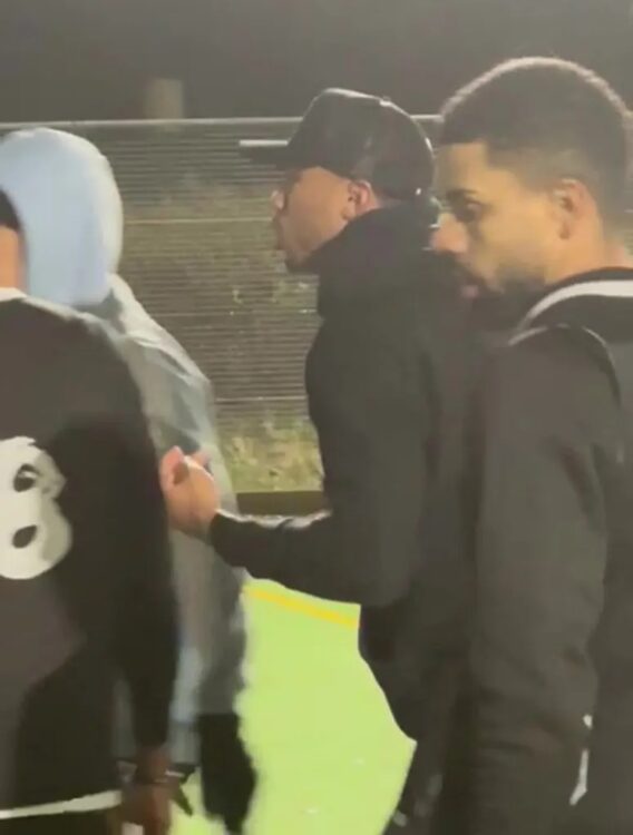 Arsenal's Gabriel pictured at a six-a-side game (Photo via TheSun.co.uk)