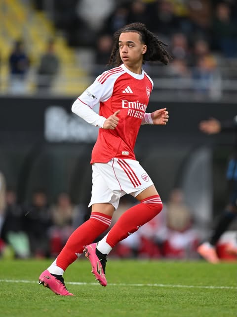 Arsenal youngster scores brace for England youth in 7-0 win 3 Jaden Maghoma playing for the Arsenal u19s (Photo via Maghoma on Instagram)