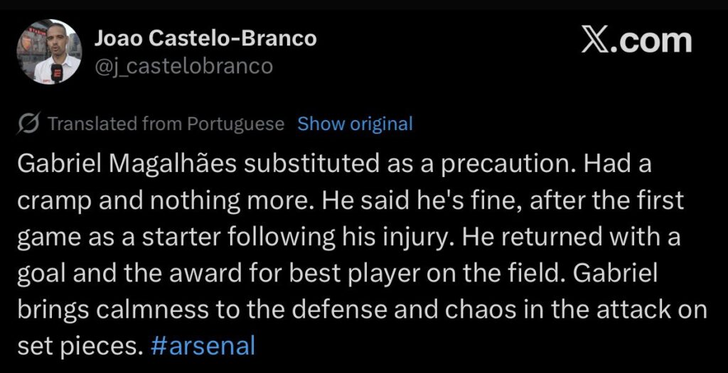 Arsenal injury updates on Gabriel & Rice after Villa win 3 7954bbb8 75c9 43dd bf3e 9e5ef25a7900