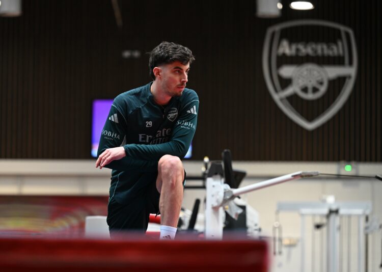 Kai Havertz in training with Arsenal (Photo via Arsenal on Twitter)