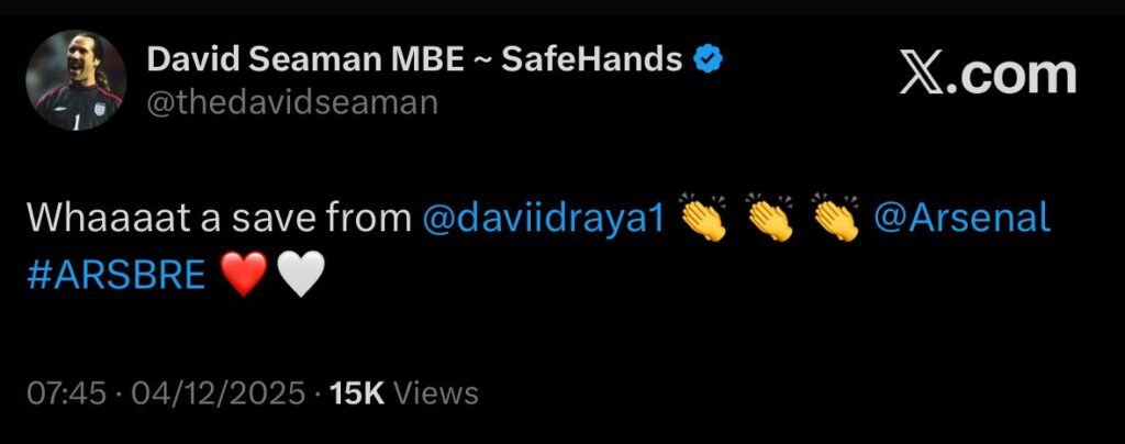 2 Arsenal legends praise Raya wondersave 4 a239c08f cc4c 492a 8e2c 524dca21529a