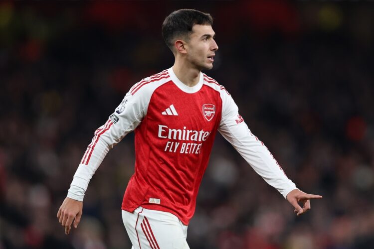 Martin Zubimendi of Arsenal during the Premier League match between Arsenal and Aston Villa at Emirates Stadium on December 30, 2025 in London, Eng...