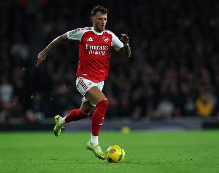 LONDON, ENGLAND: Ben White of Arsenal during the Carabao Cup Fourth Round match between Arsenal and Brighton & Hove Albion at Emirates Stadium on O...