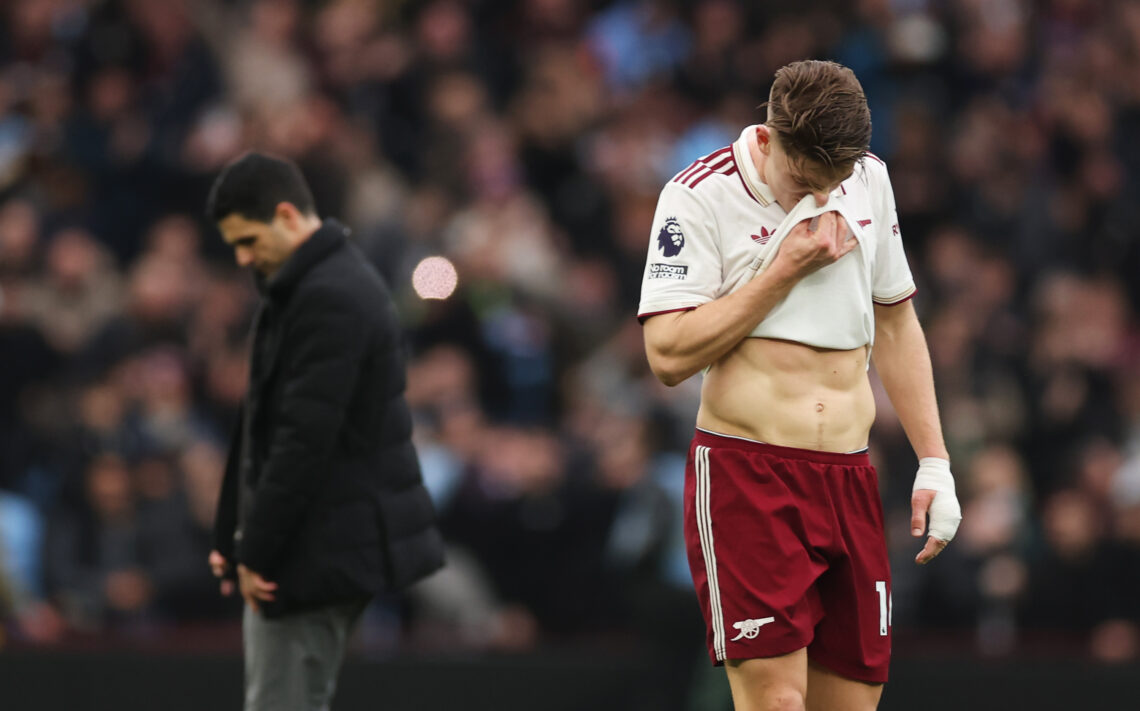 Arteta explains what went wrong for Arsenal at Aston Villa 1 BIRMINGHAM, ENGLAND - DECEMBER 06: Viktor Gyoekeres of Arsenal looks dejected alongside Mikel Arteta, Manager of Arsenal, after defeat in the Premi...
