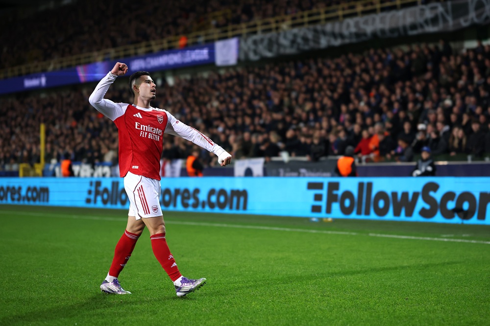 How close is Gabriel Martinelli to breaking Champions League record? 2 BRUGES, BELGIUM: Gabriel Martinelli of Arsenal celebrates scoring his team's third goal during the UEFA Champions League 2025/26 League Phase MD6 match between Club Brugge KV and Arsenal FC at Jan Breydelstadion on December 10, 2025. (Photo by Dean Mouhtaropoulos/Getty Images)