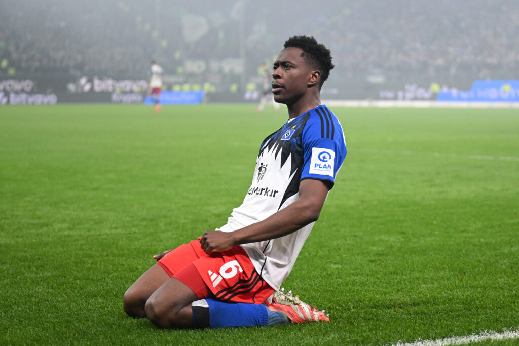Ex-Gunner named 'bargain of the season' after cut-price move 3 HAMBURG, GERMANY - DECEMBER 07: Albert Sambi Lokonga of Hamburger SV celebrates scoring his team's first goal during the Bundesliga match between Hamburger SV and SV Werder Bremen at Volksparkstadion on December 07, 2025 in Hamburg, Germany. (Photo by Stuart Franklin/Getty Images)