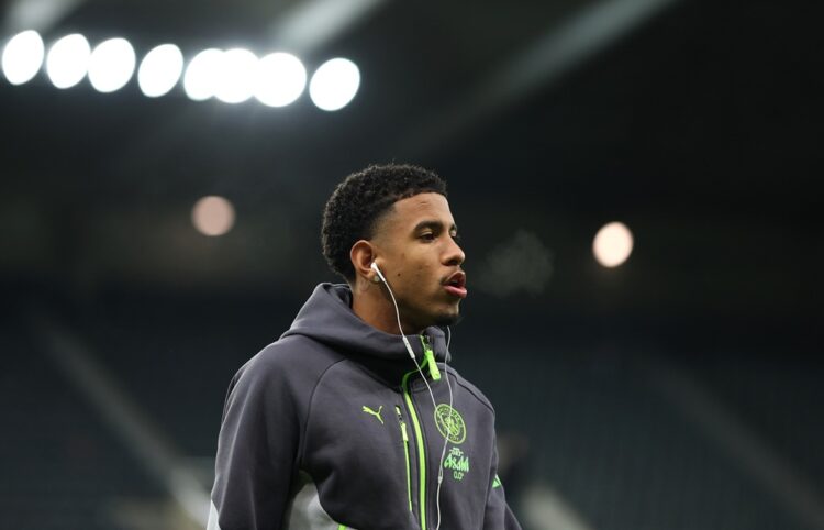 NEWCASTLE UPON TYNE, ENGLAND: Savinho of Manchester City arrives at the stadium prior to the Premier League match between Newcastle United and Manc...