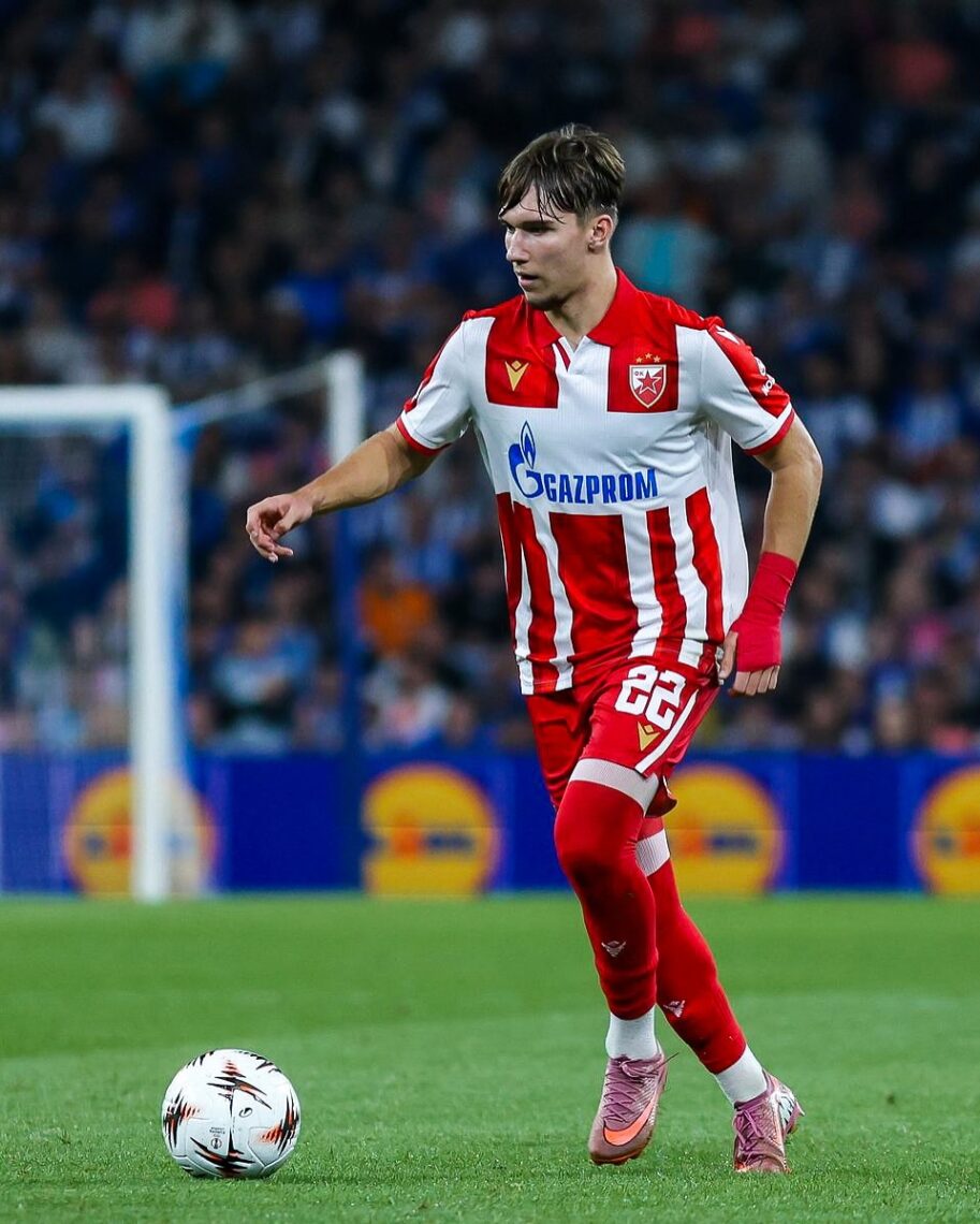 Vasilije Kostov playing for Red Star Belgrade (Photo via Kostov on Instagram)