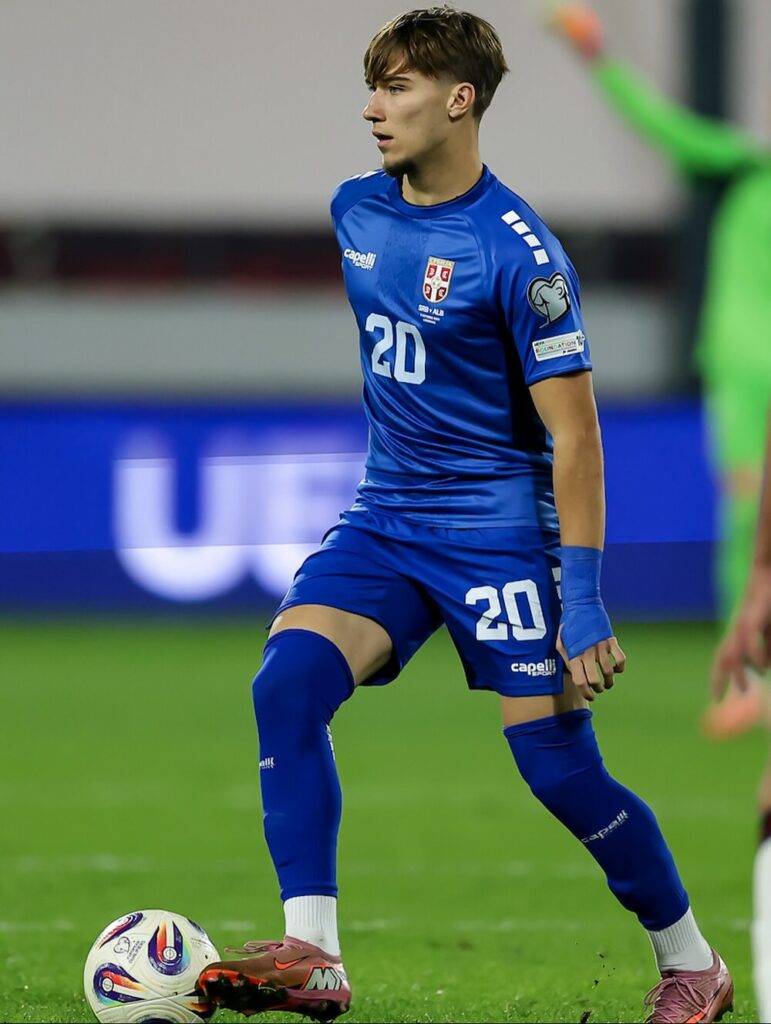 Vasilije Kostov playing for Serbia (Photo via Kostov on Instagram)