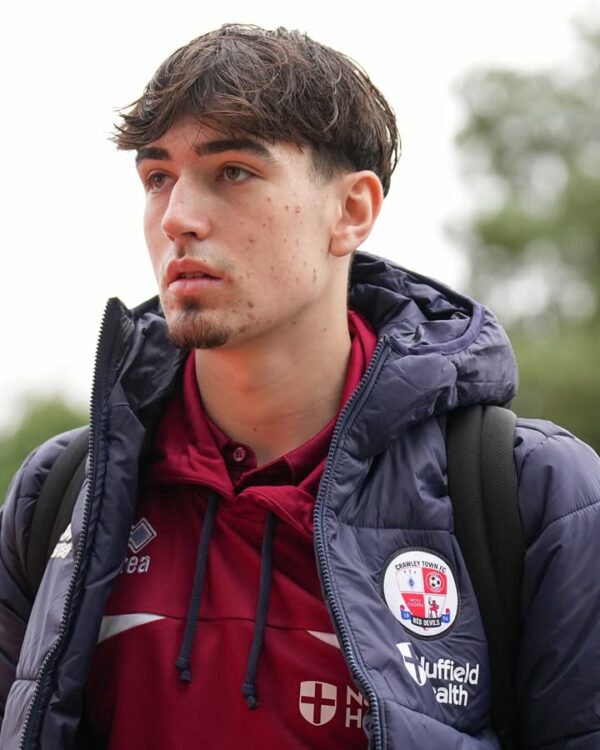 Louie Copley with Crawley Town (Photo via Crawley Town on Instagram)